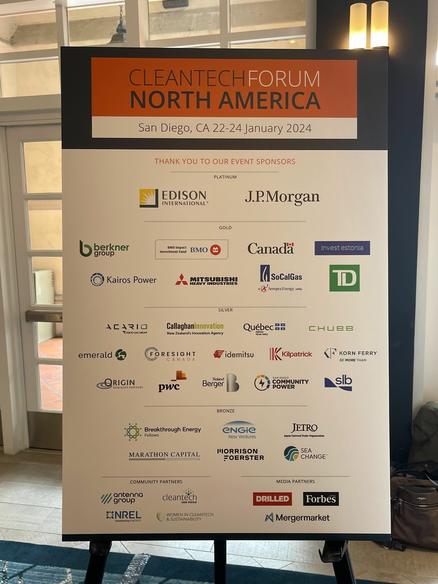 Sponsors of Cleantech Forum North America 2024