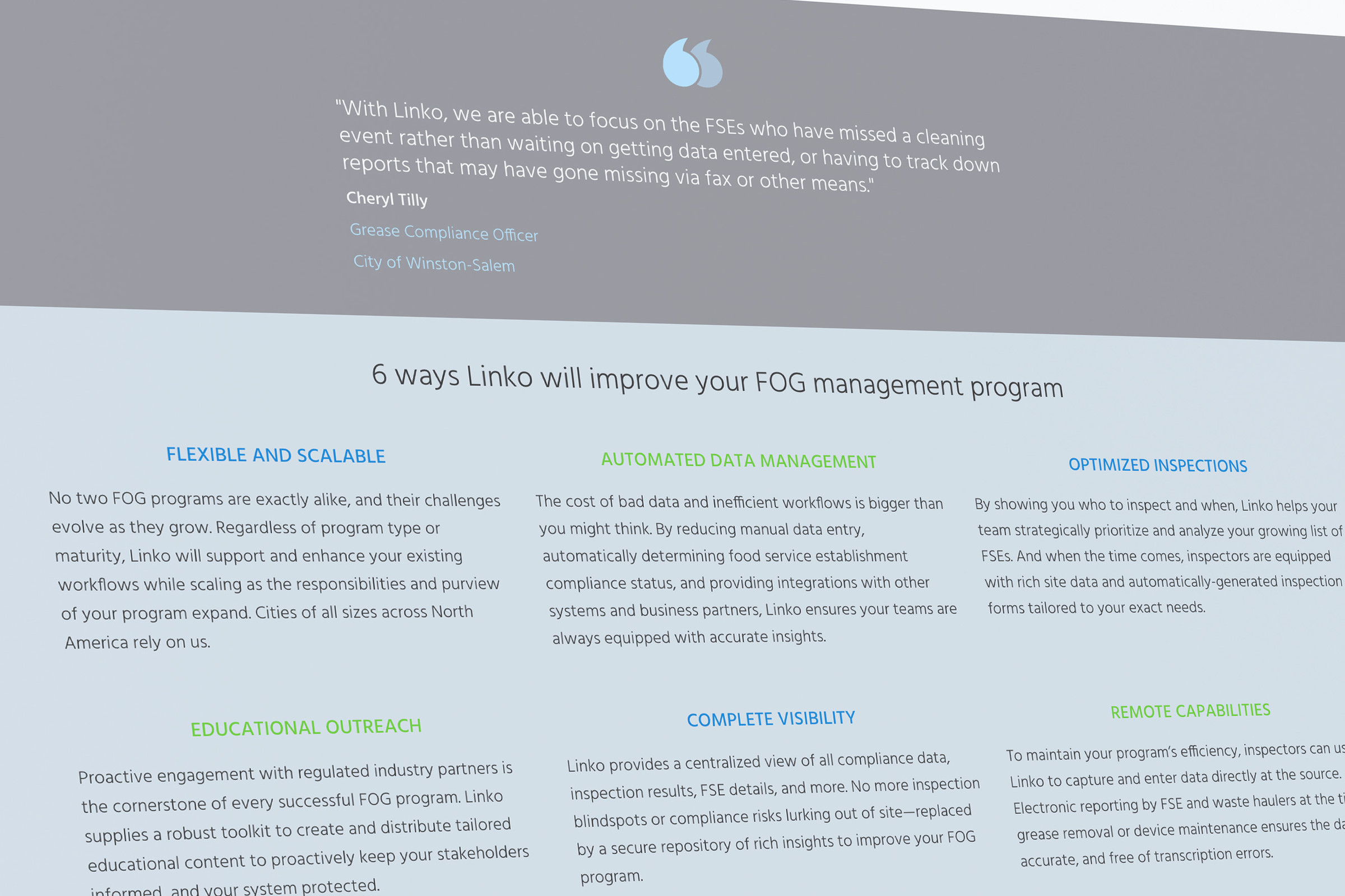 Key selling points are broken up for easy understanding.