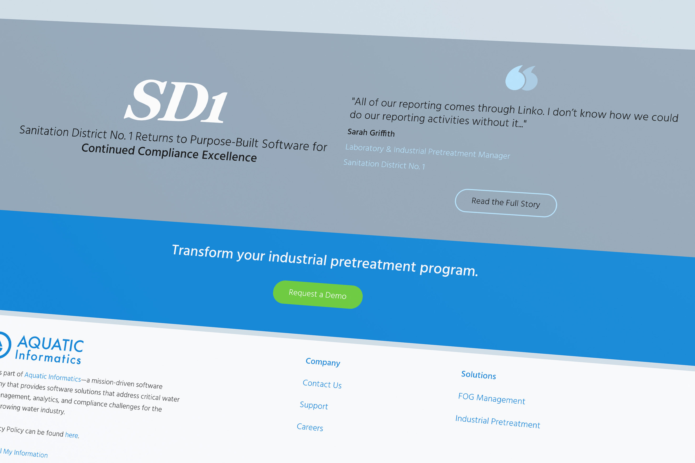 Website testimonals show real world benefits of using Linko.
