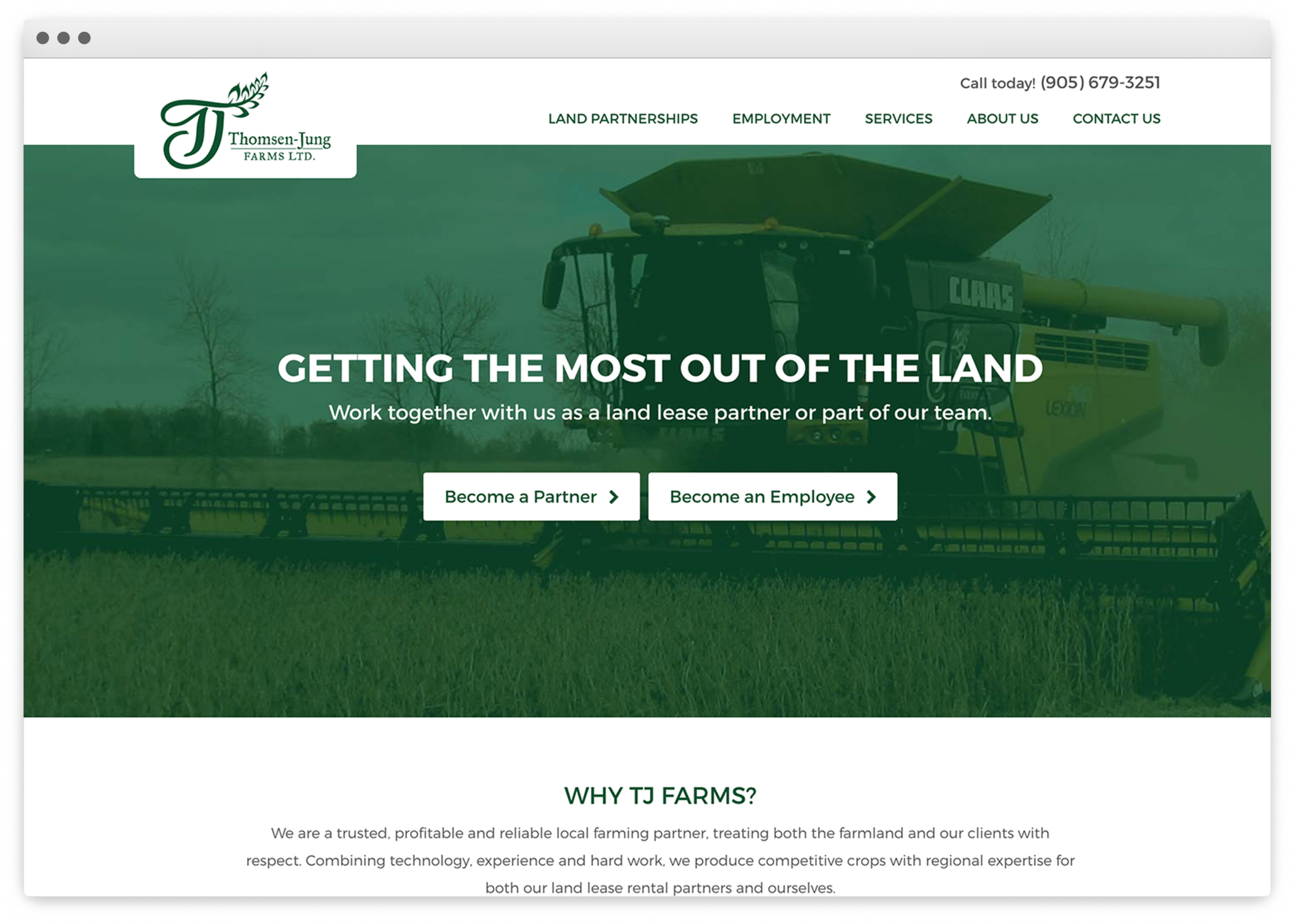 TJ Farms Website Design