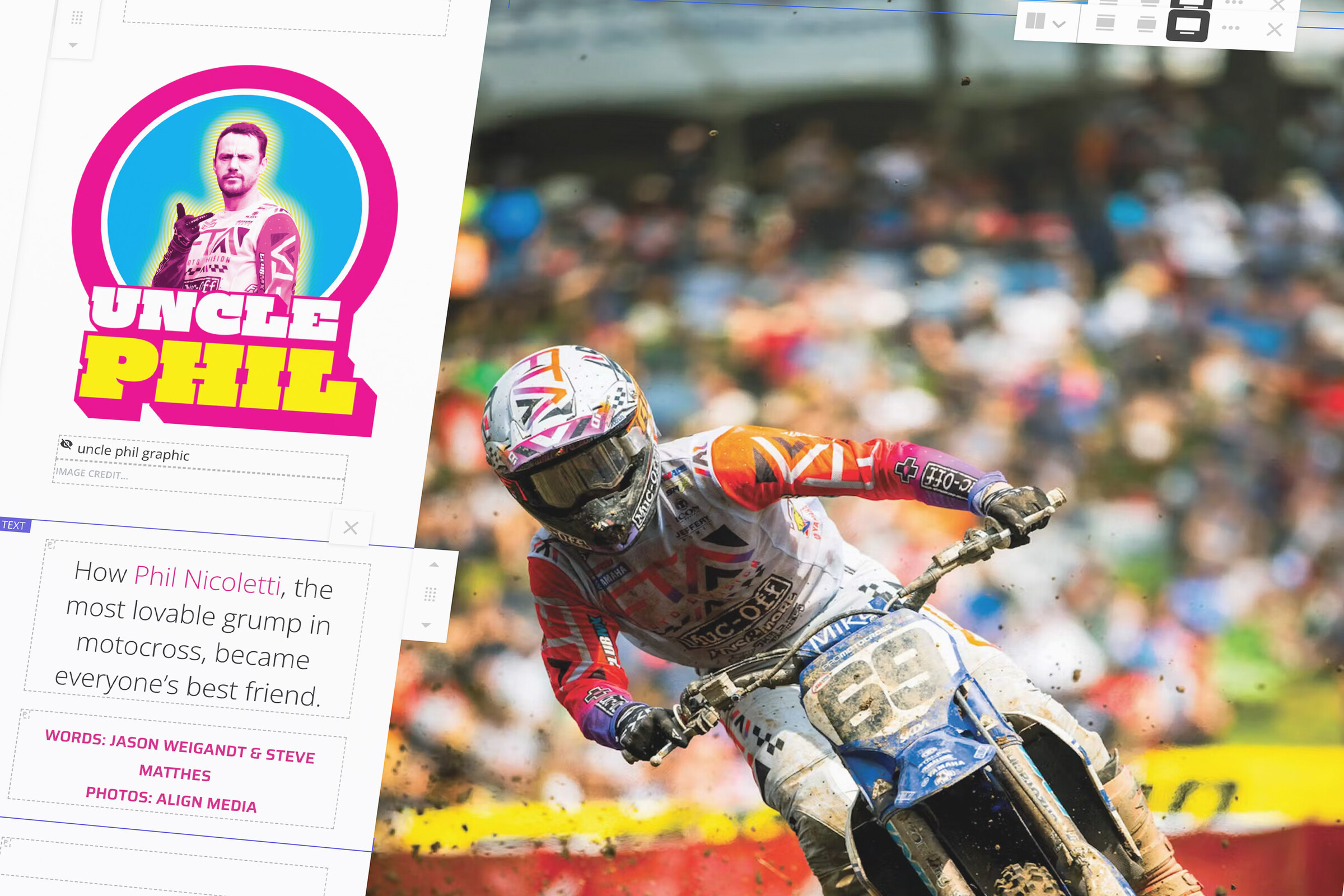 Drag and drop magazine builder and editor