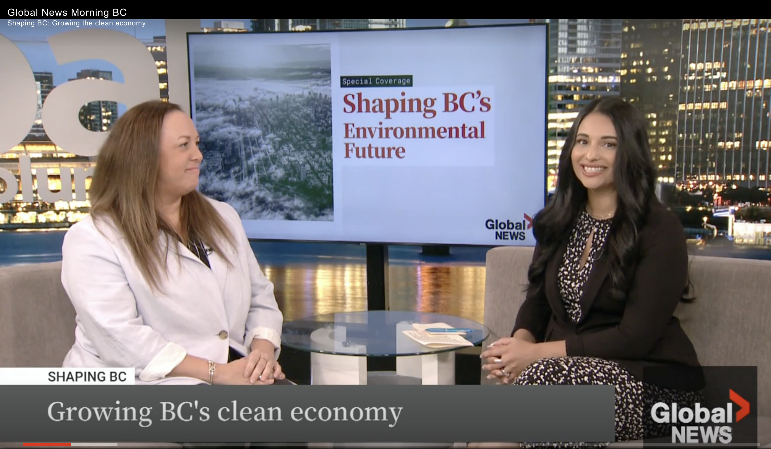 Global News : Shaping BC : Growing BC's Clean Economy - Jeanette Jackson discute des forces de la Colombie-Britannique dans le cadre de la transition nette zéro et des opportunités pour le Canada dans une économie propre.