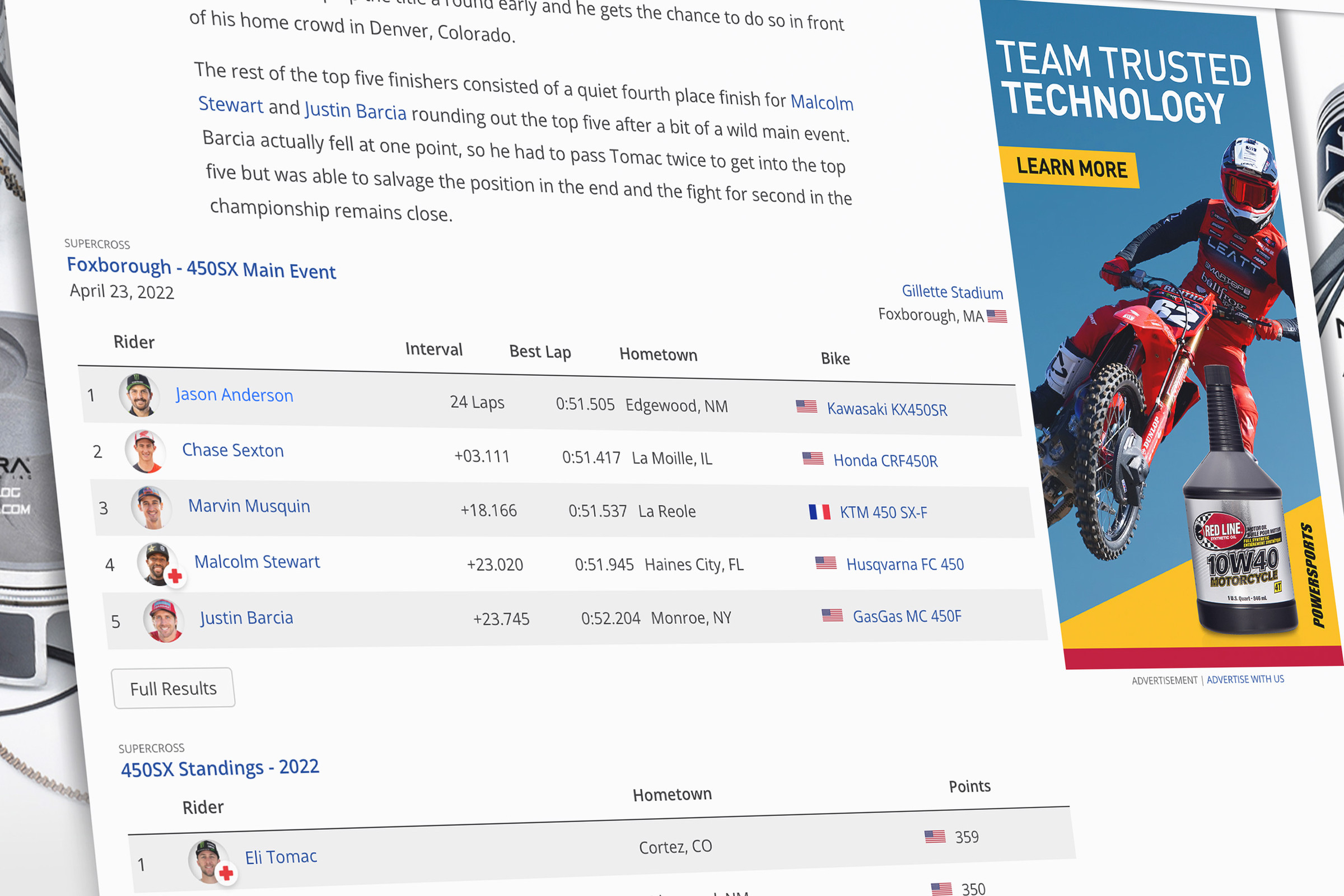 Advanced content builder with results