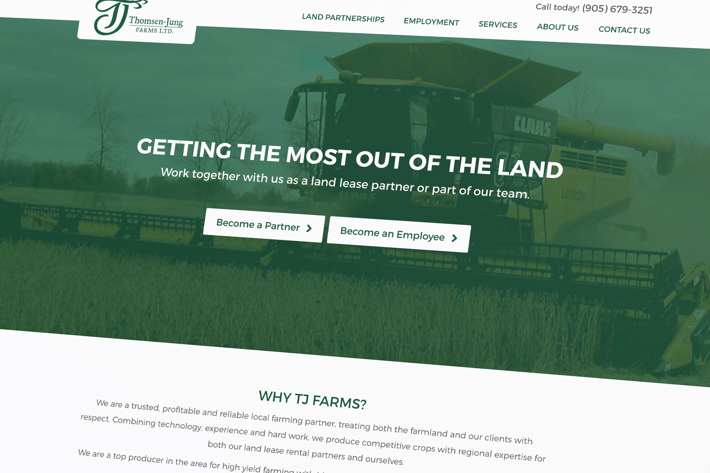 TJ Farms Website Design - A streamlined online presence for a commercial farming operation.