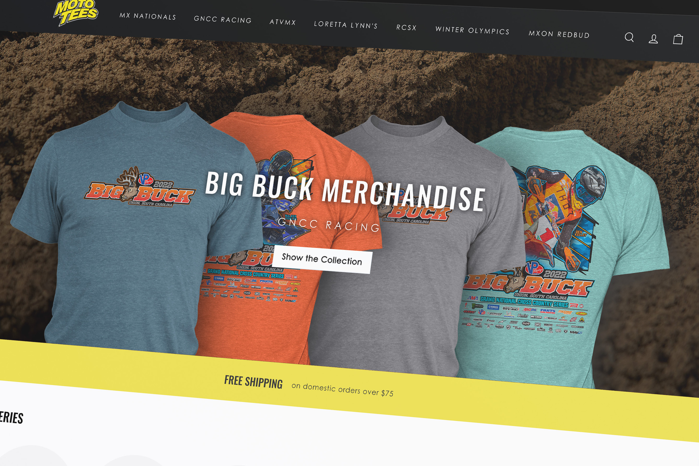 MotoTees eCommerce Website - Shopify eCommerce website development for a motocross, ATV, and other sports apparel brand.