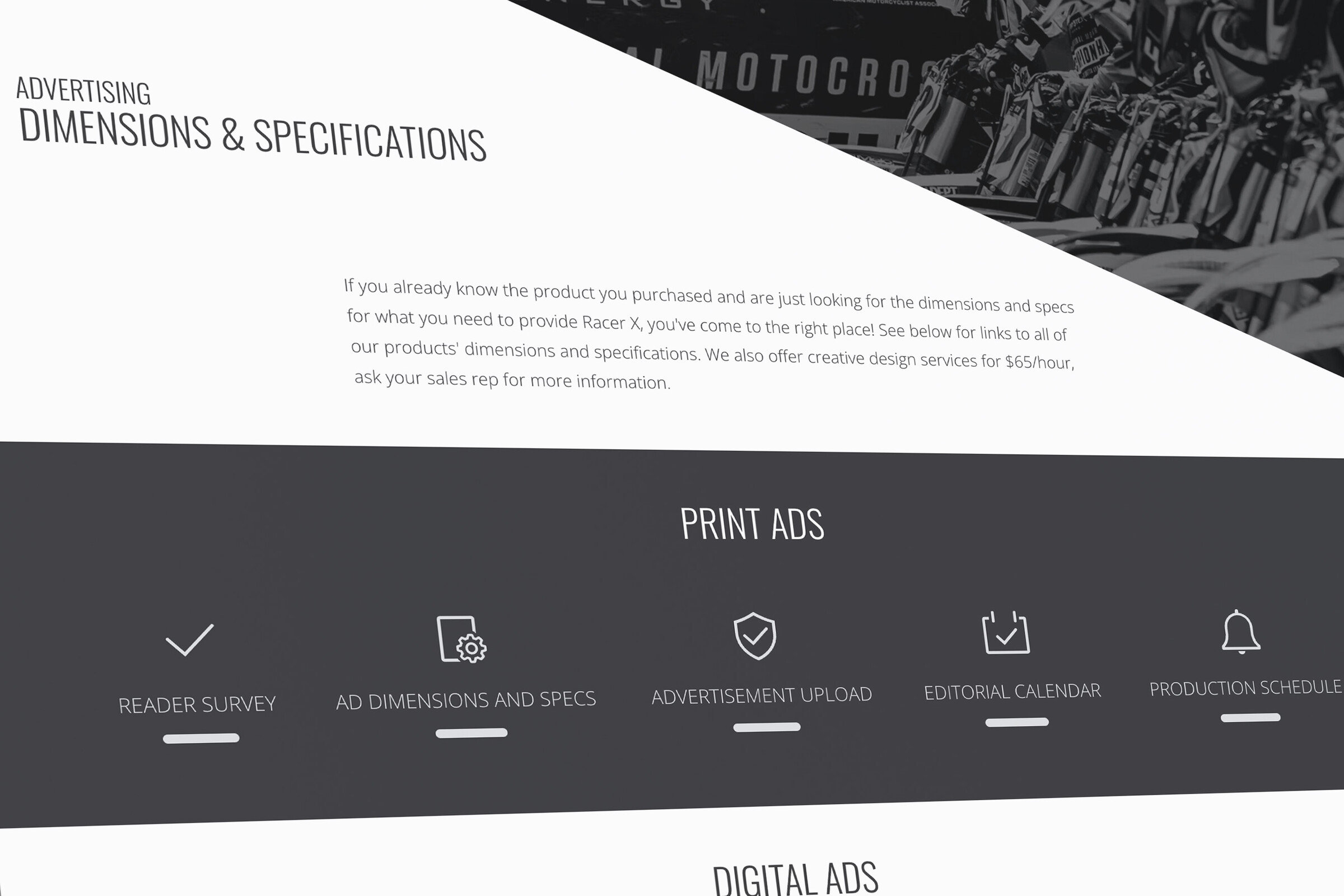 Dimensions and specs page