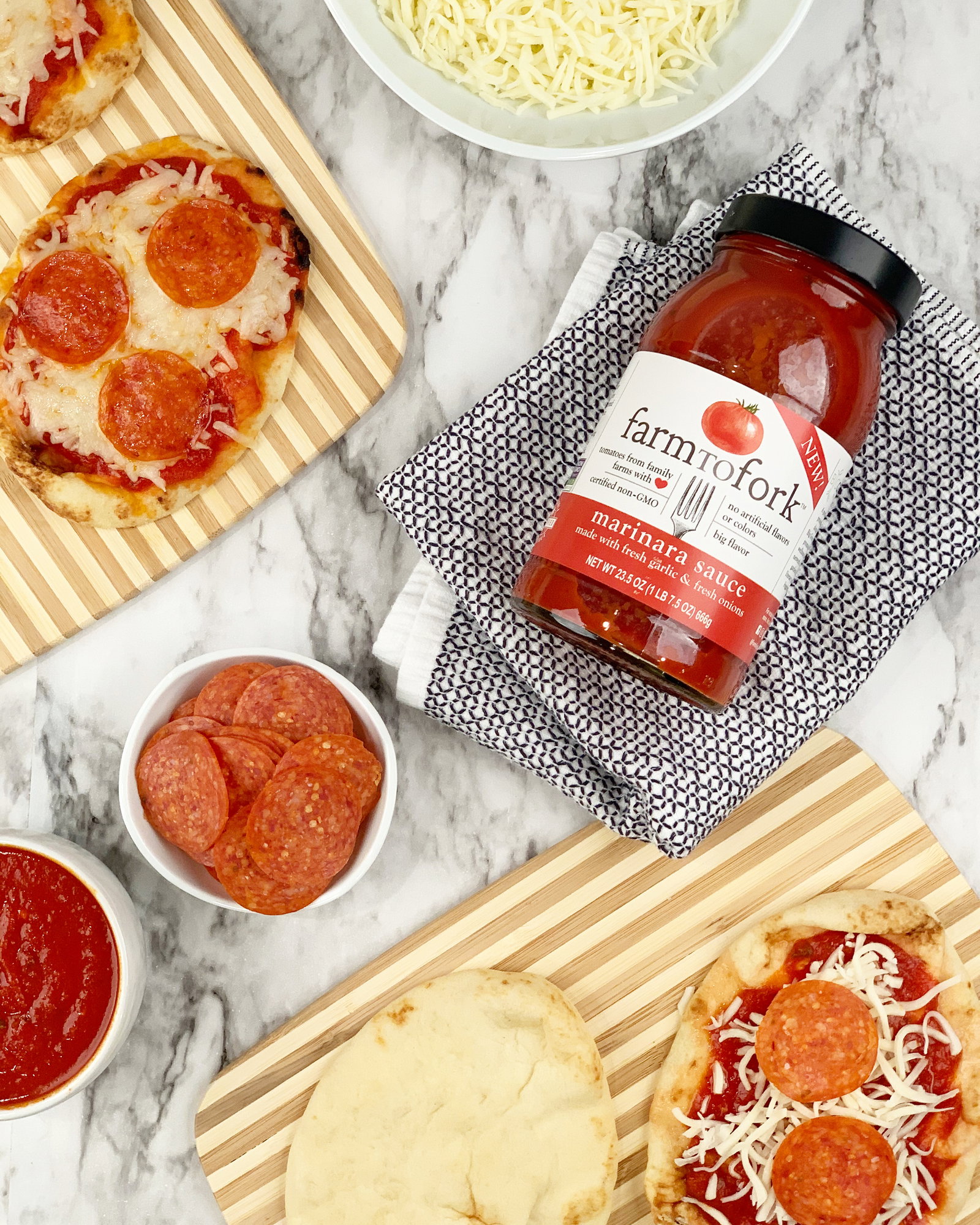 Mini Pizza Recipe with FarmToFork™ Marinara Sauce