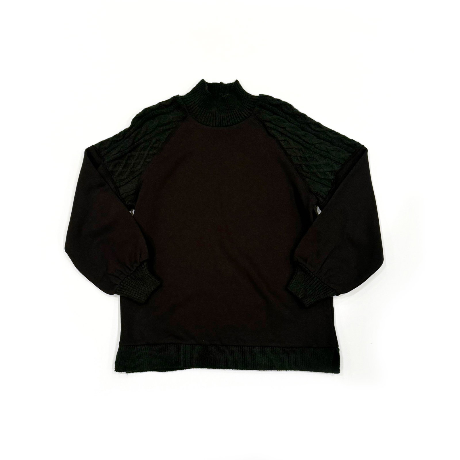 Time and Tru Mixed Media Mock Neck Top