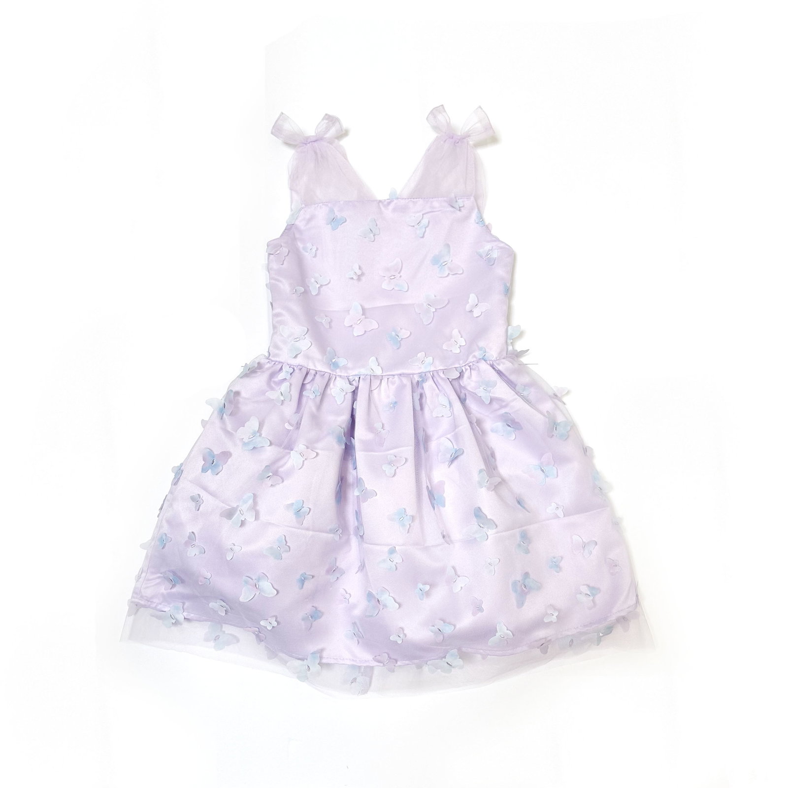 Wonder Nation Girls 3D Printed Butterfly Mesh Dress
