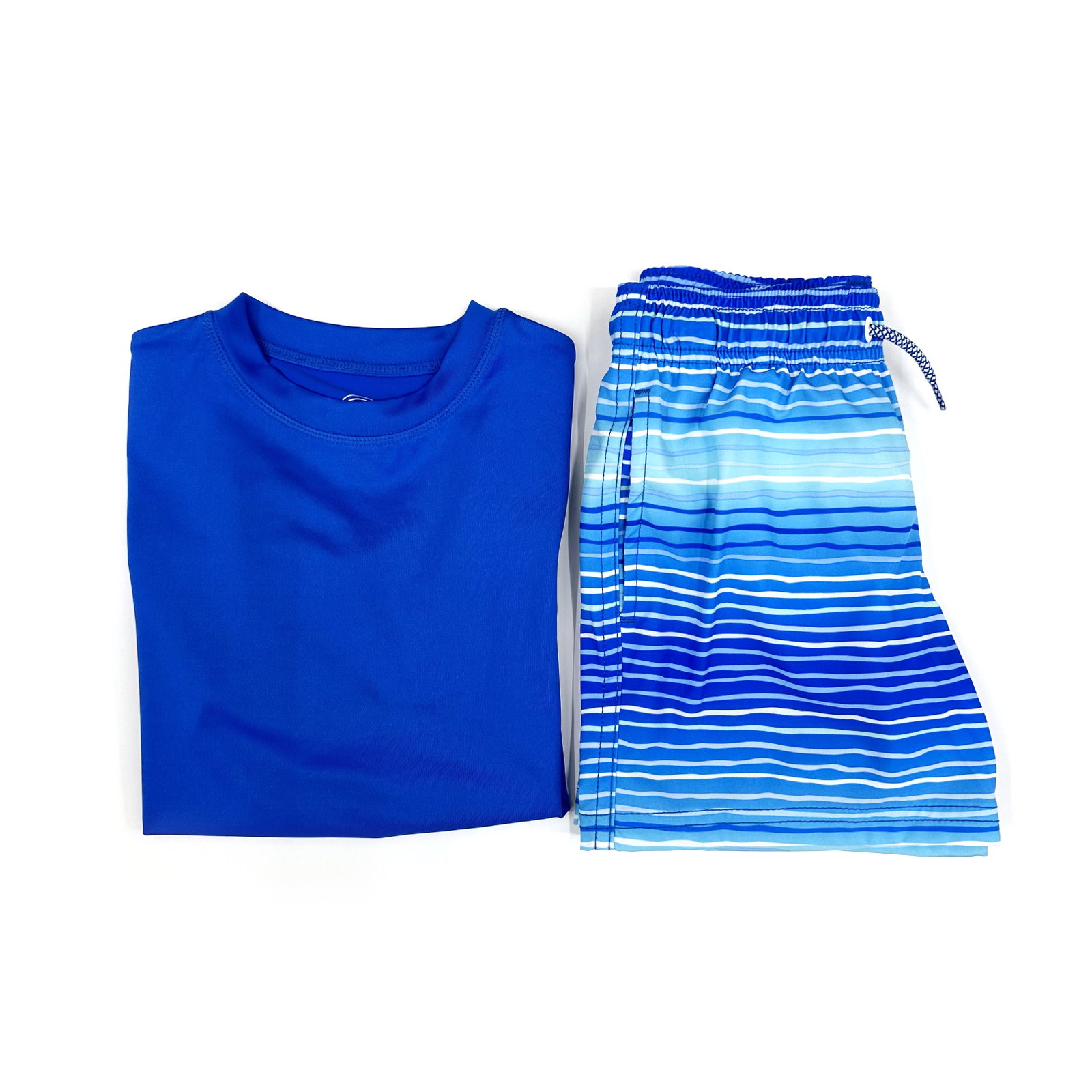Wonder Nation Boys Short Sleeve Rashguard Shirt and Swim Trunks