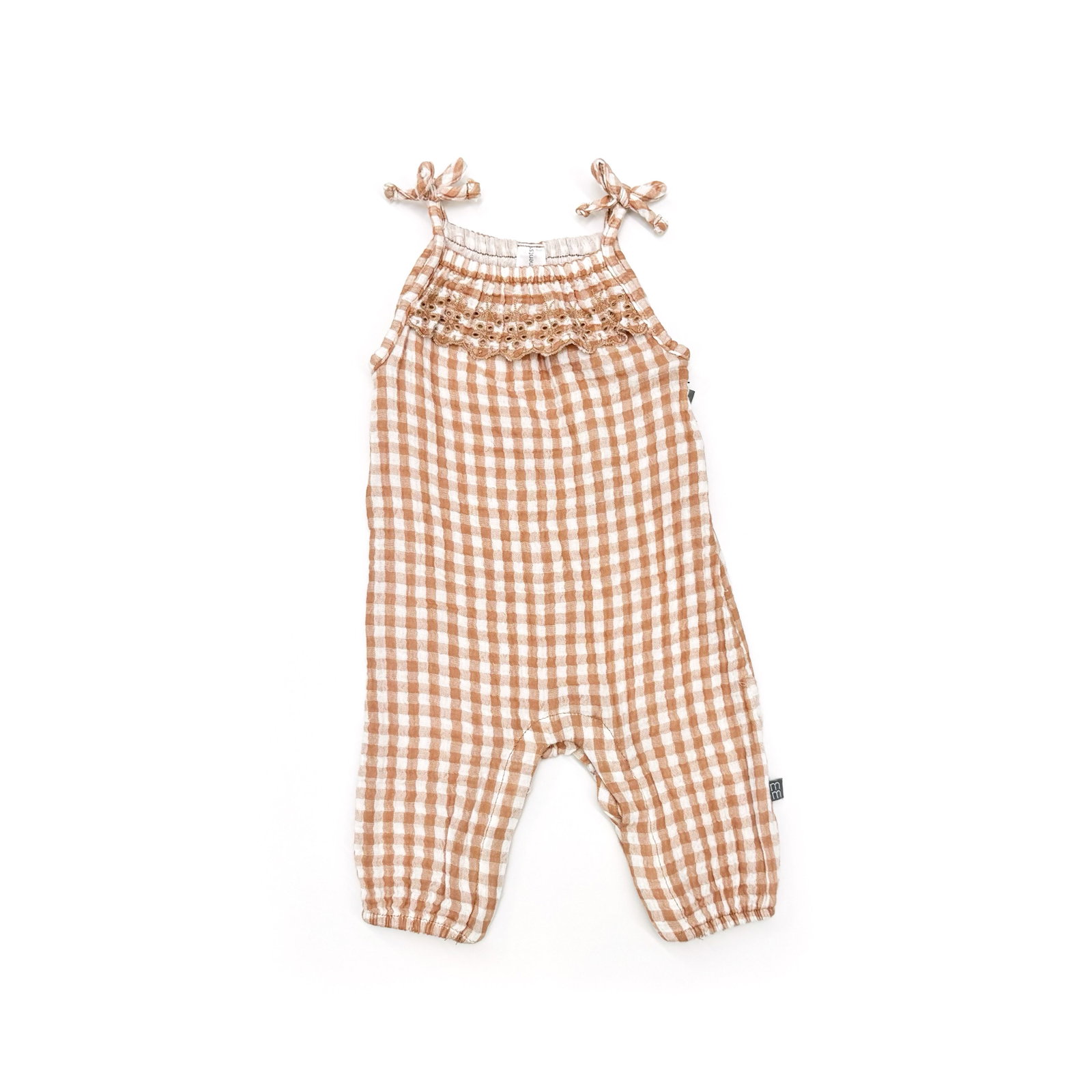 Modern Moments By Gerber Baby Girl Cotton Romper with Shoulder Straps