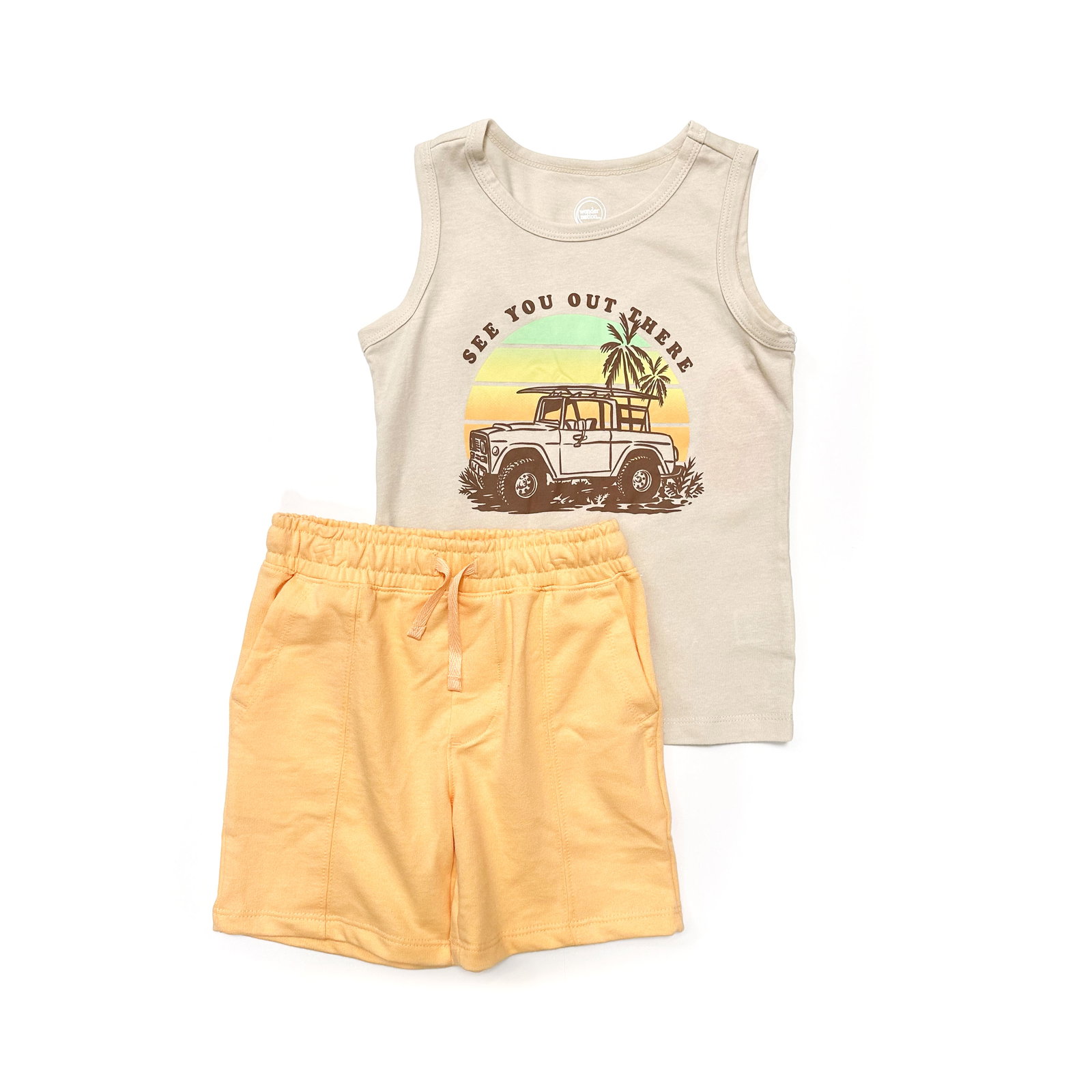Graphic Boys Crew Neck Tank Top & French Terry Shorts