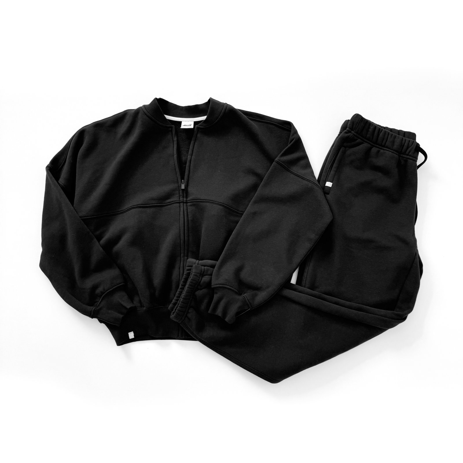 Avia Fleece Bomber Zip-Up Sweatshirt and Fleece Jogger Pants