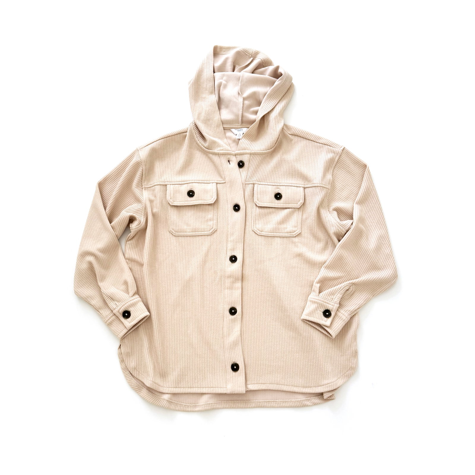 Time and Tru Rib Hooded Shacket
