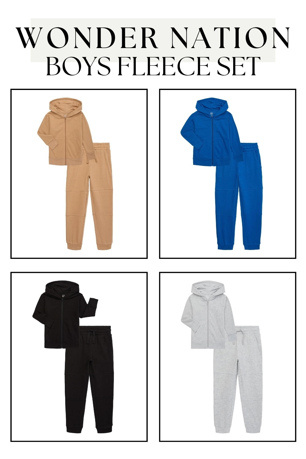 Wonder Nation Boys Fleece Hoodie and Jogger Set