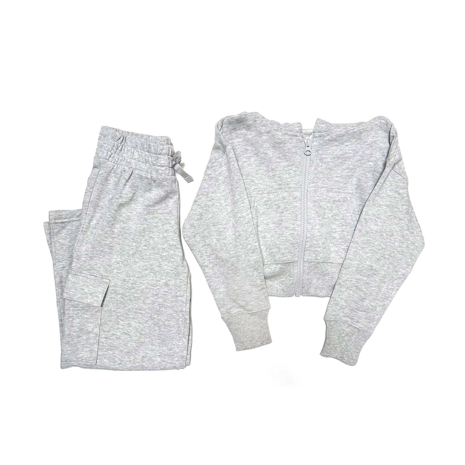 Wonder Nation Tween Girls Fleece Full Zip Hoodie and Cargo Wide Leg Pants