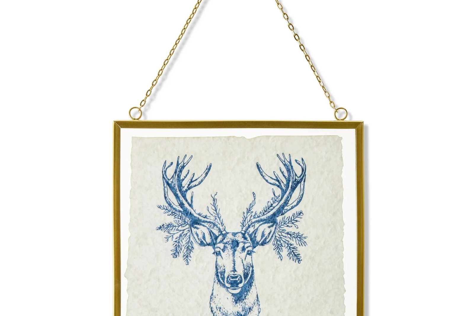 Metal Sign With Blue Deer Hanging Wall Decor, 8 in x 8 in, by Holiday Time