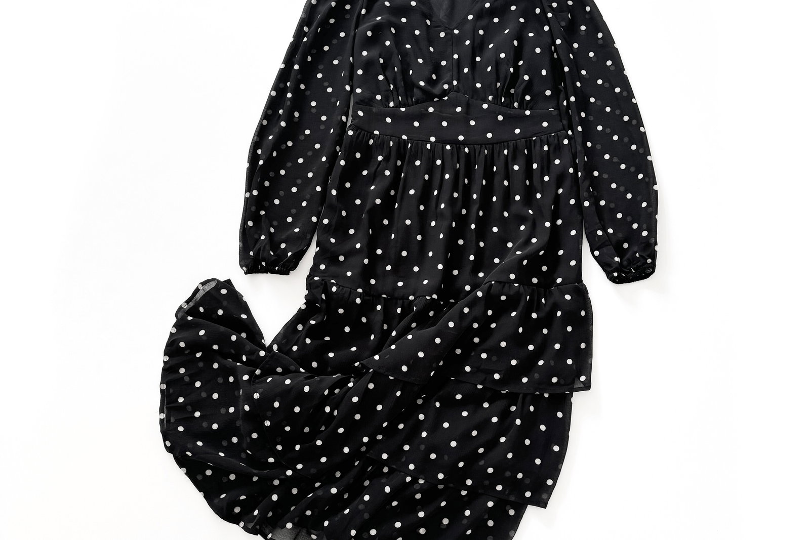 Time and Tru Long Sleeve Midi Print Dress
