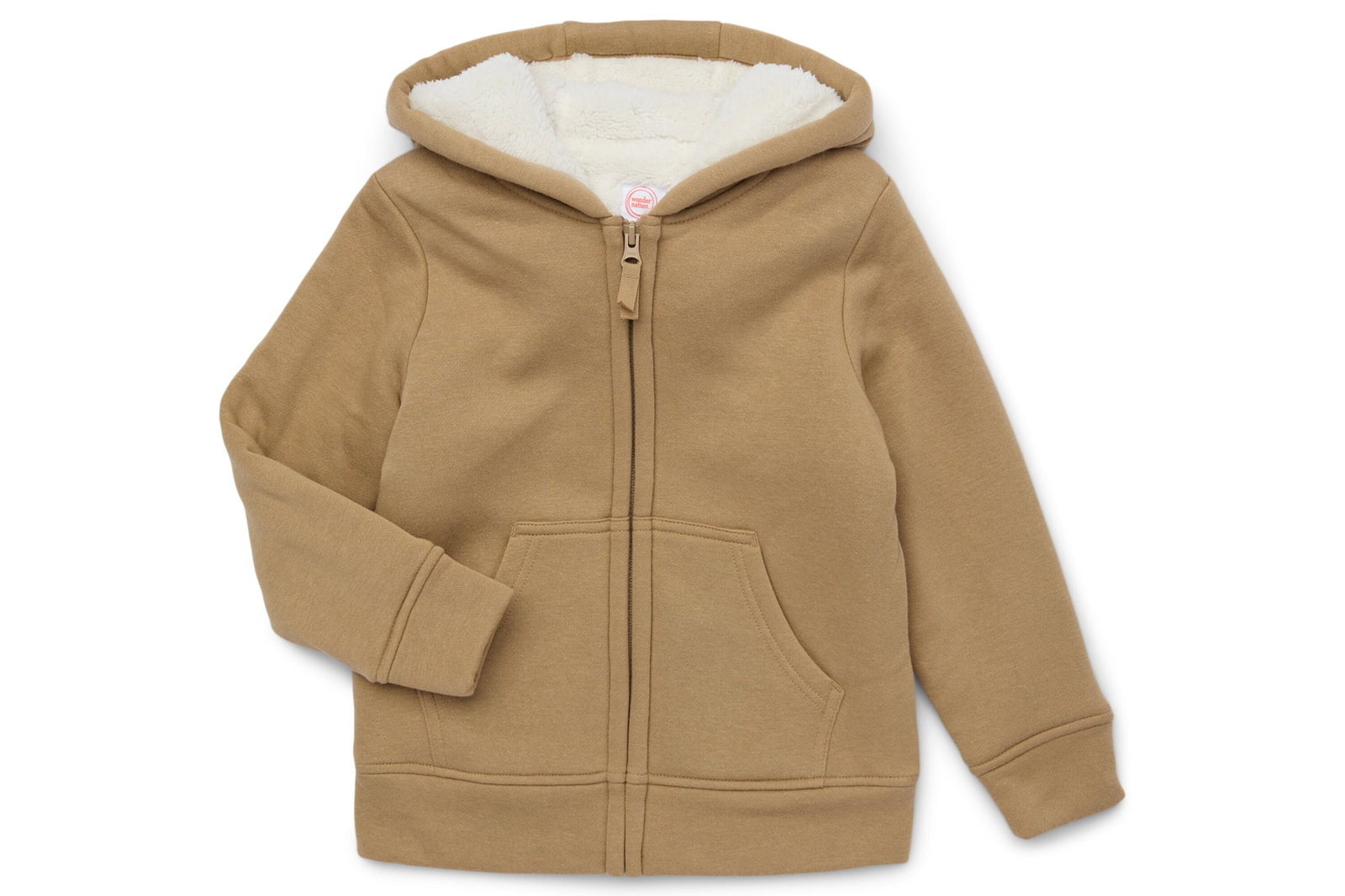 Wonder Nation Boys Kid Tough Zip Hoodie with Faux Shearling Lining