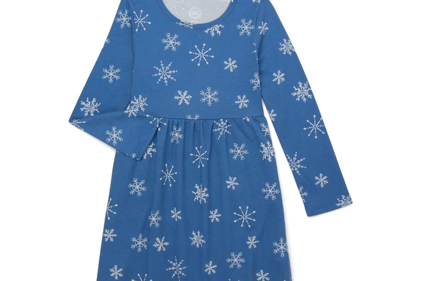 Wonder Nation Girls Long Sleeve Play Dress, Sizes 4-18 & Plus