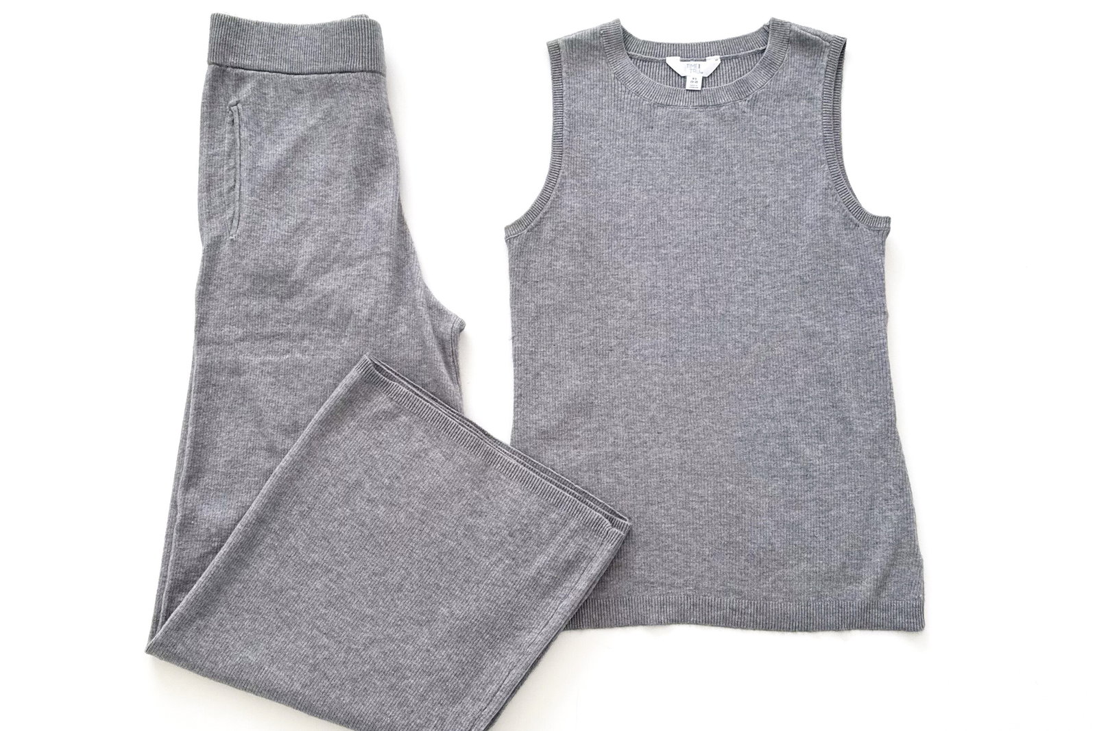 Time and Tru Sweater Tank Top and Wide Leg Pants Set