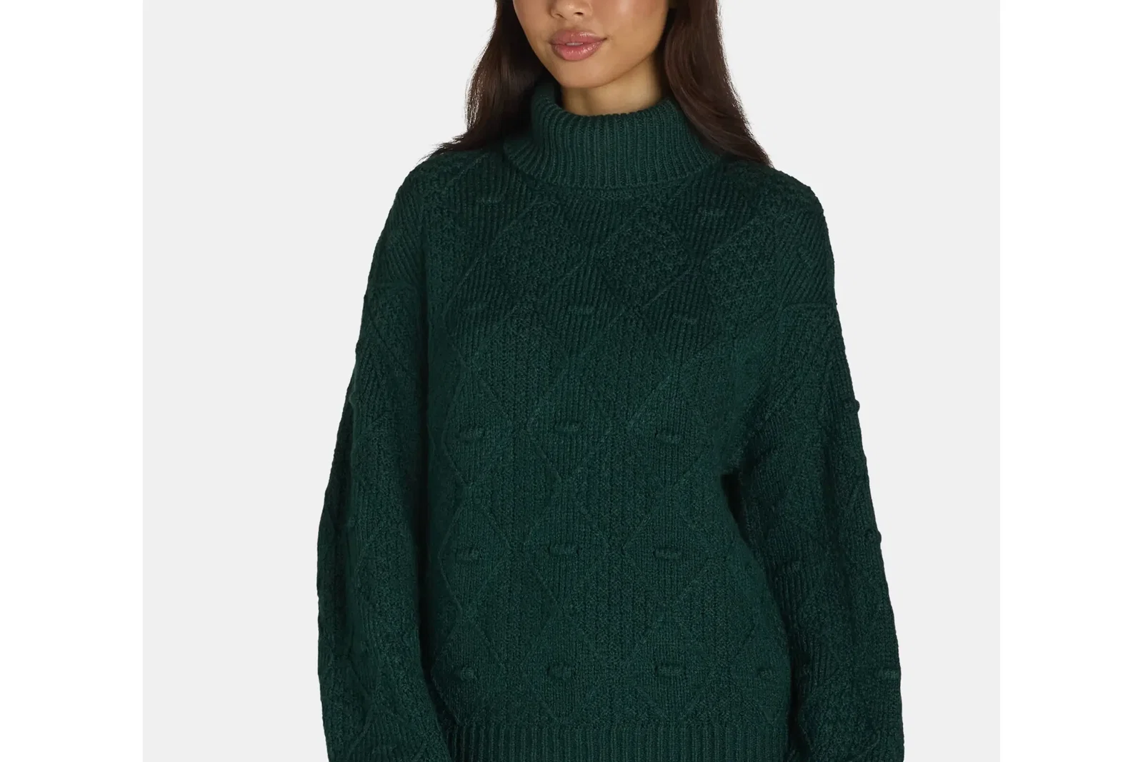Time and Tru Bobble Knit Turtleneck Sweater