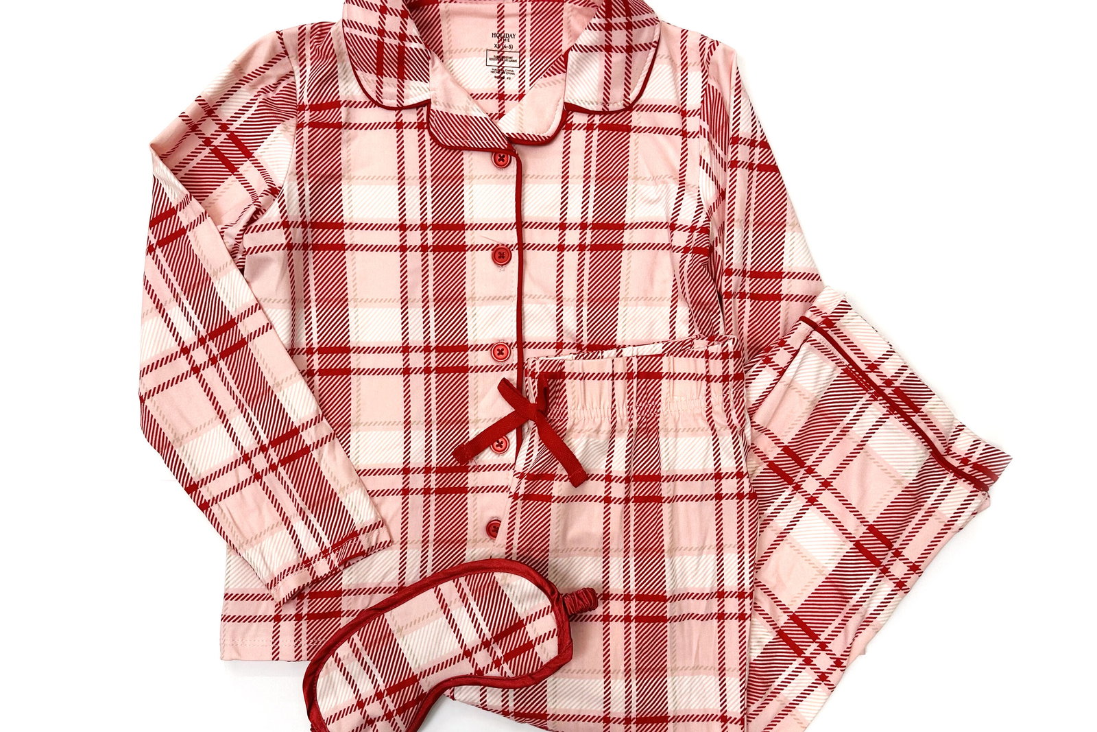 Holiday Time Girls Button Front Pajama Set