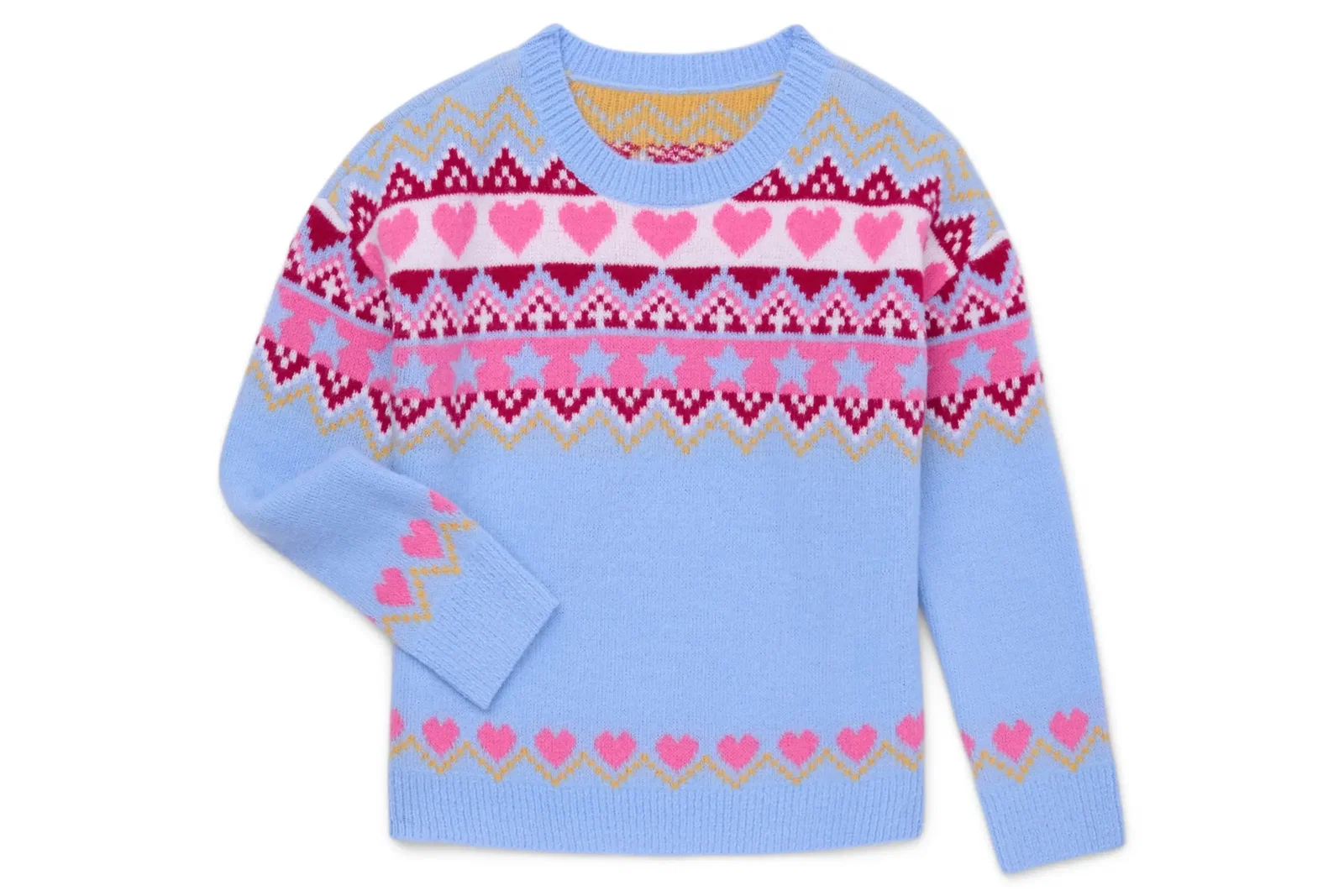 Wonder Nation Girls Fairaisle Sweater, Sizes 4-18 & Plus