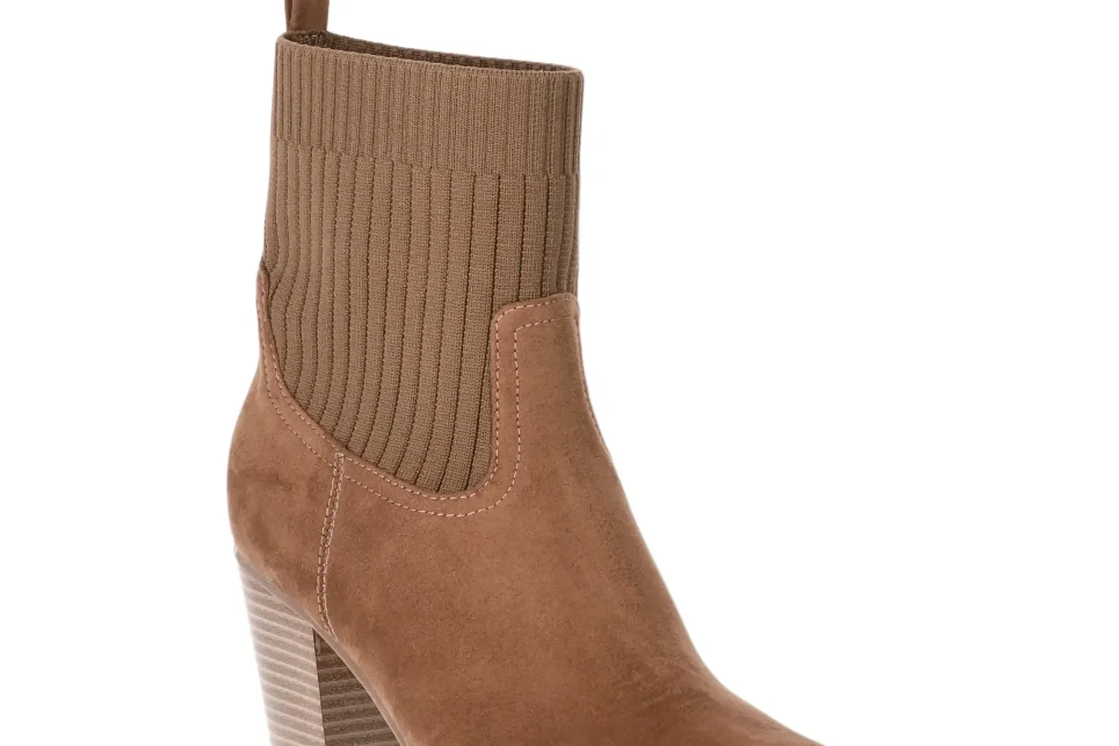 Time and Tru Faux Suede Knit Ankle Boots