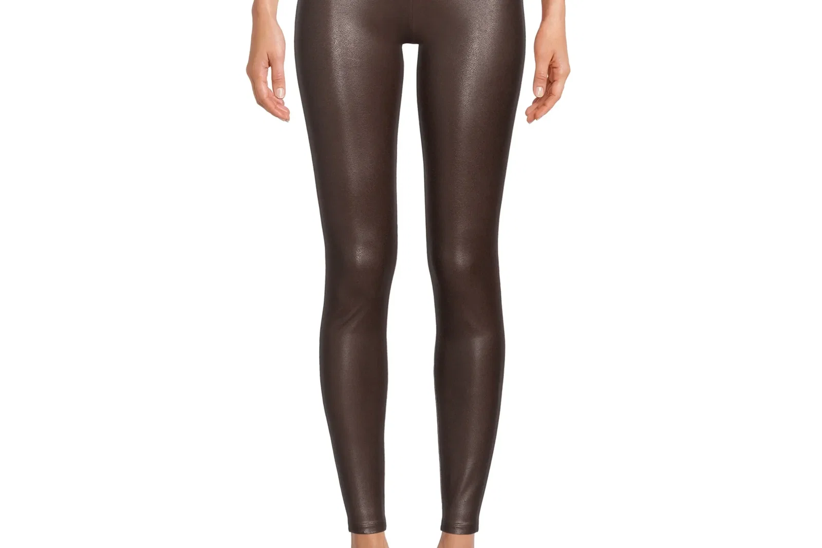 Time and Tru Women's Brown Faux Leather Leggings