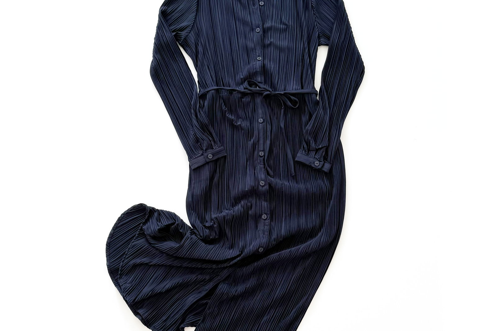 Time and Tru Plisse Dress with Long Sleeves