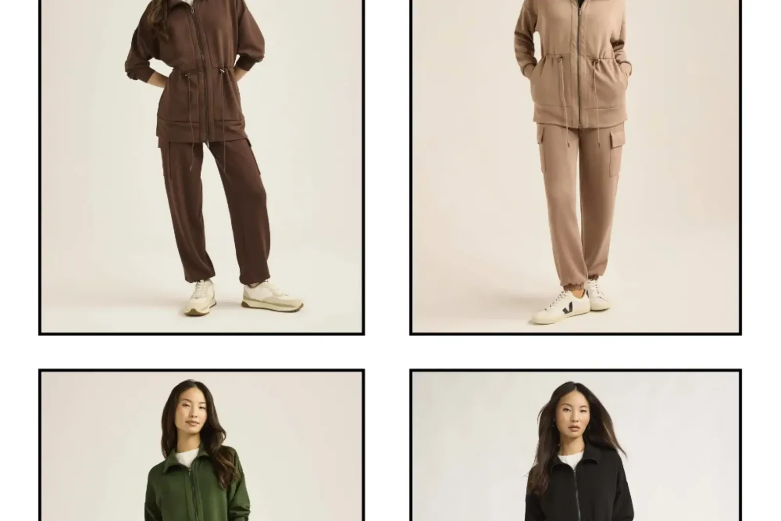 Scoop ScubaKnit Longline Drawstring Zip Jacket and Matching Cargo Joggers