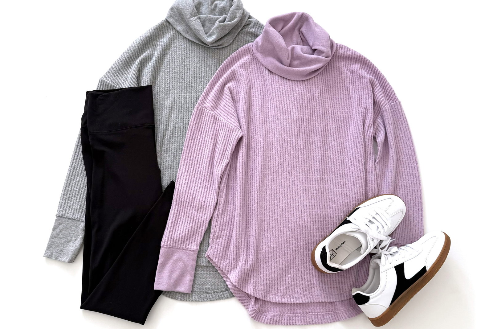 Time and Tru Cowl Neck Waffle Knit Tunic