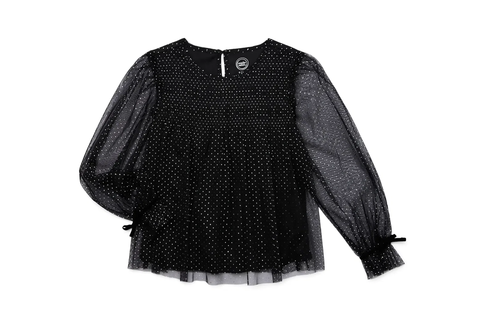 Wonder Nation Girls Smocked Tulle Top
