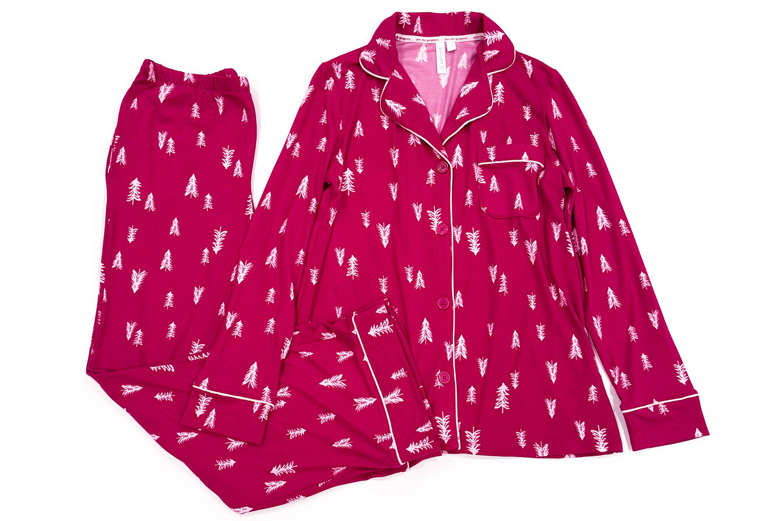 Joyspun Velour Notch Collar Pajama Set