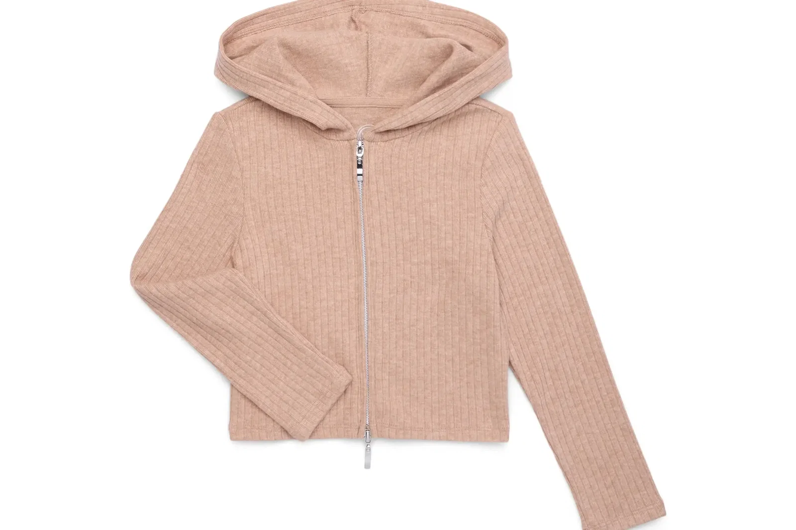 Wonder Nation Tween Girls Ribbed Knit Full Zip Hoodie