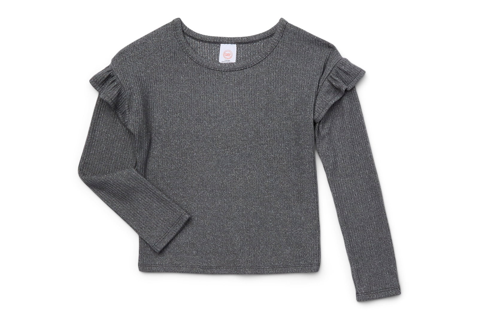 Wonder Nation Girls Hacci Top with Long Sleeves