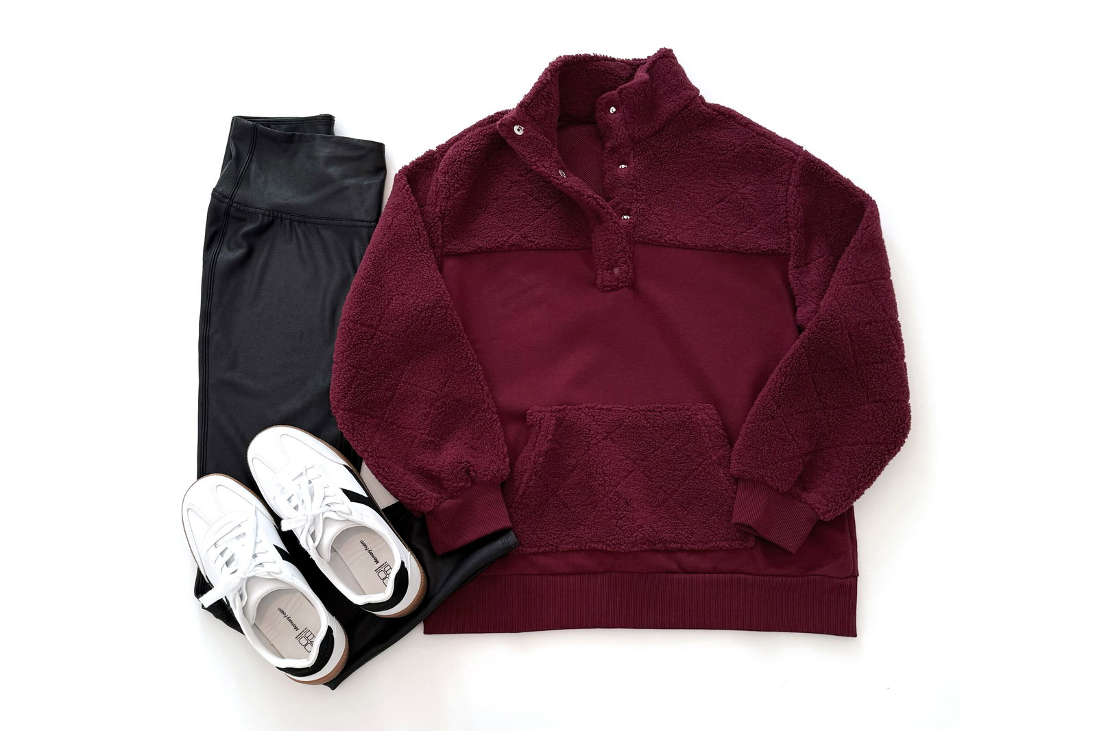 Time and Tru Quilted Fleece Pullover