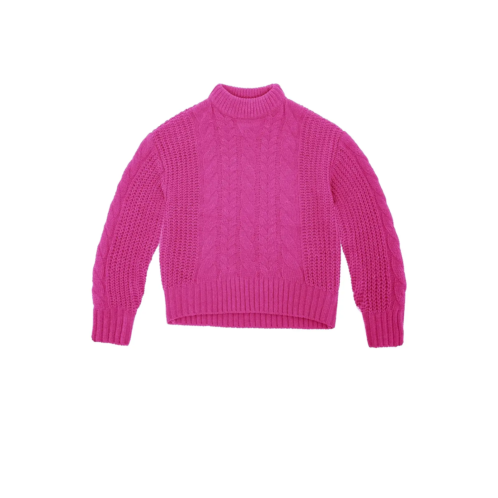 Wonder Nation Girls Chenille Cable Sweater, Sizes 4-18 & Plus