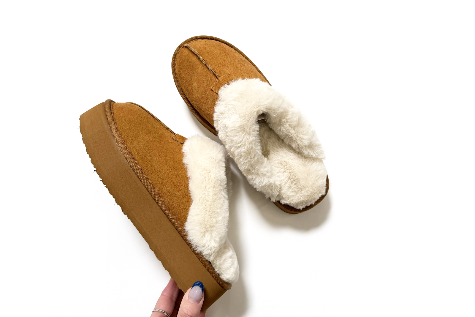 Joyspun Suede Platform Clog Slippers
