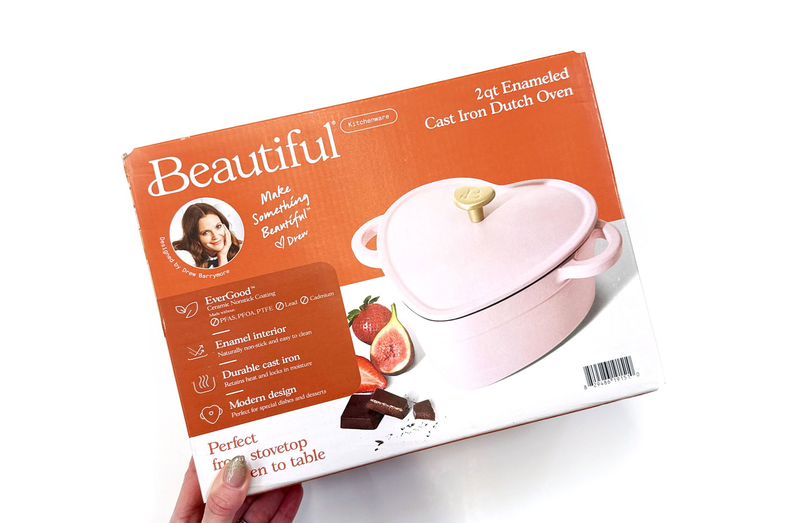 Beautiful Heart-Shaped Cast Iron Dutch Oven and Skillet by Drew Barrymore