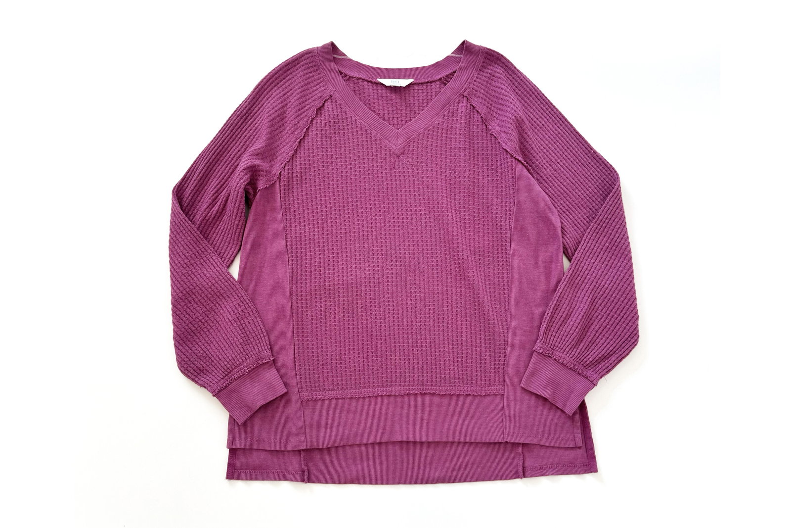 Time and Tru Waffle Knit Pullover Sweatshirt