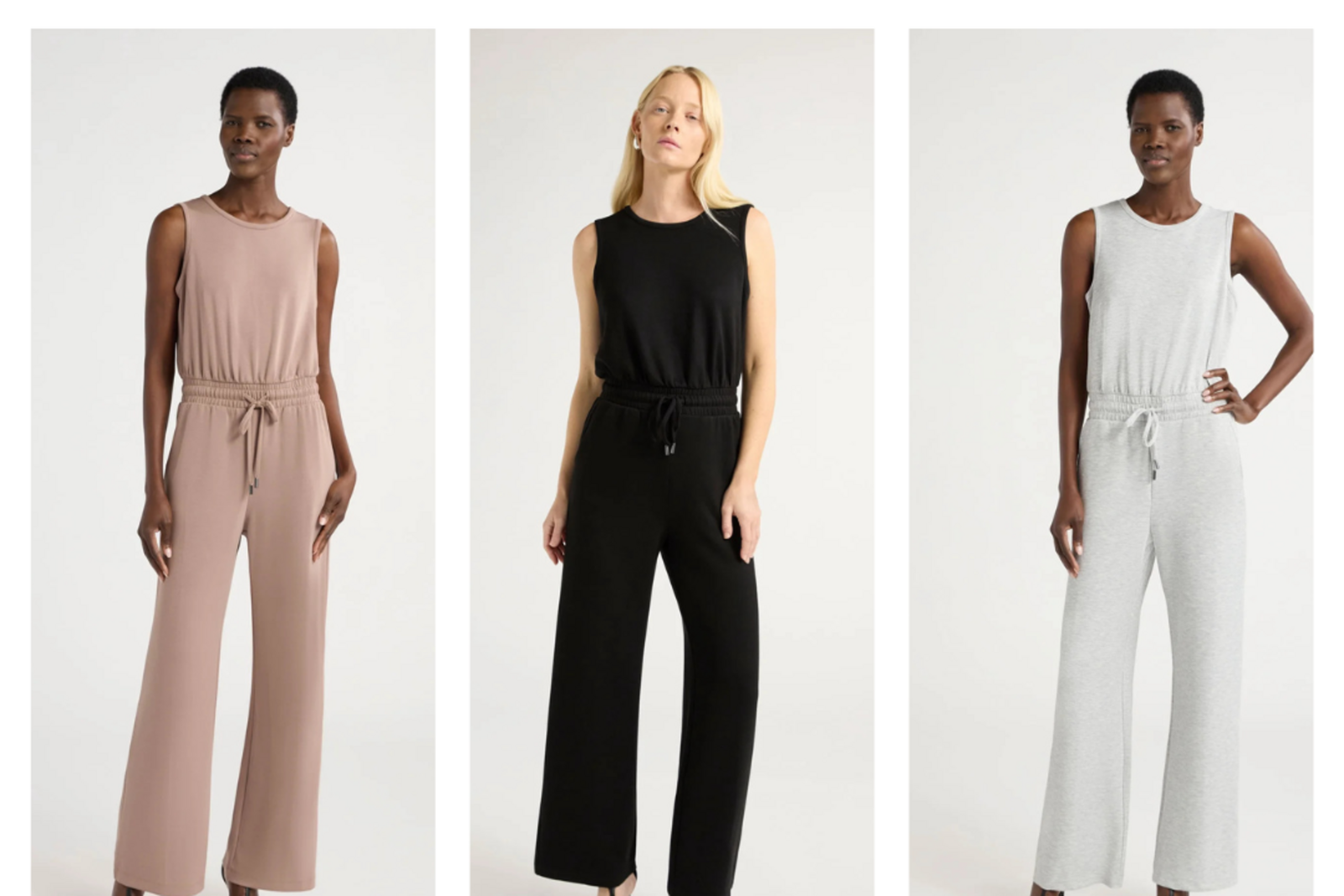 Scoop Scuba Knit Racerback Wide Leg Jumpsuit