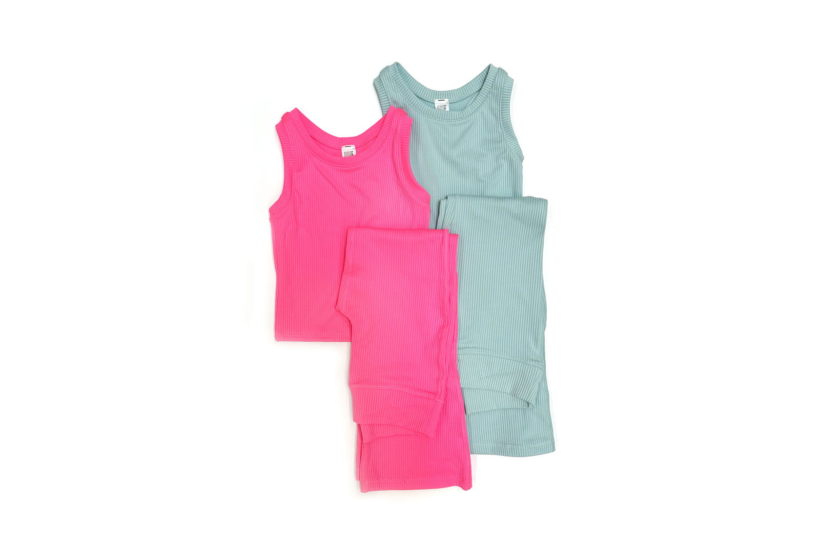 Athletic Works Girls Ribbed Active Tank and Flare Leggings Set