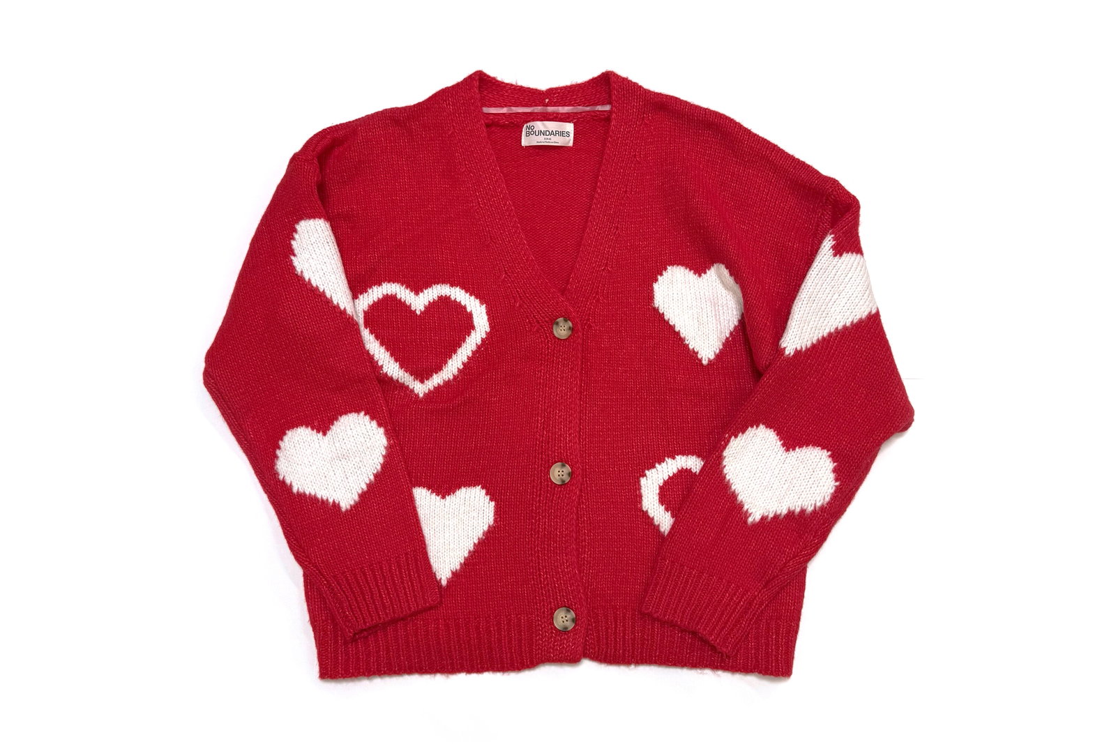 No Boundaries Heart-Print Cardigan