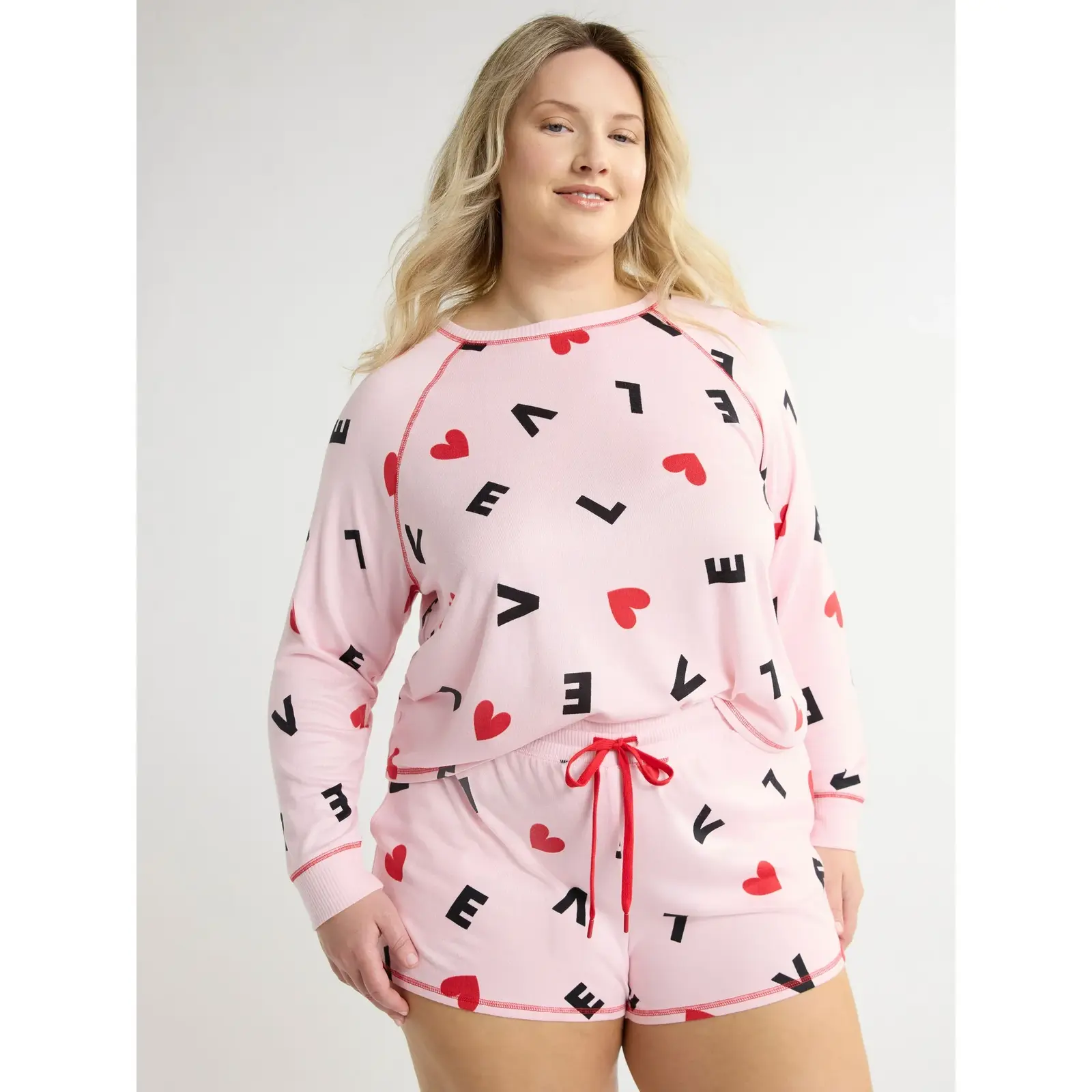 Joyspun Valentine Hacci Knit Sleep Top