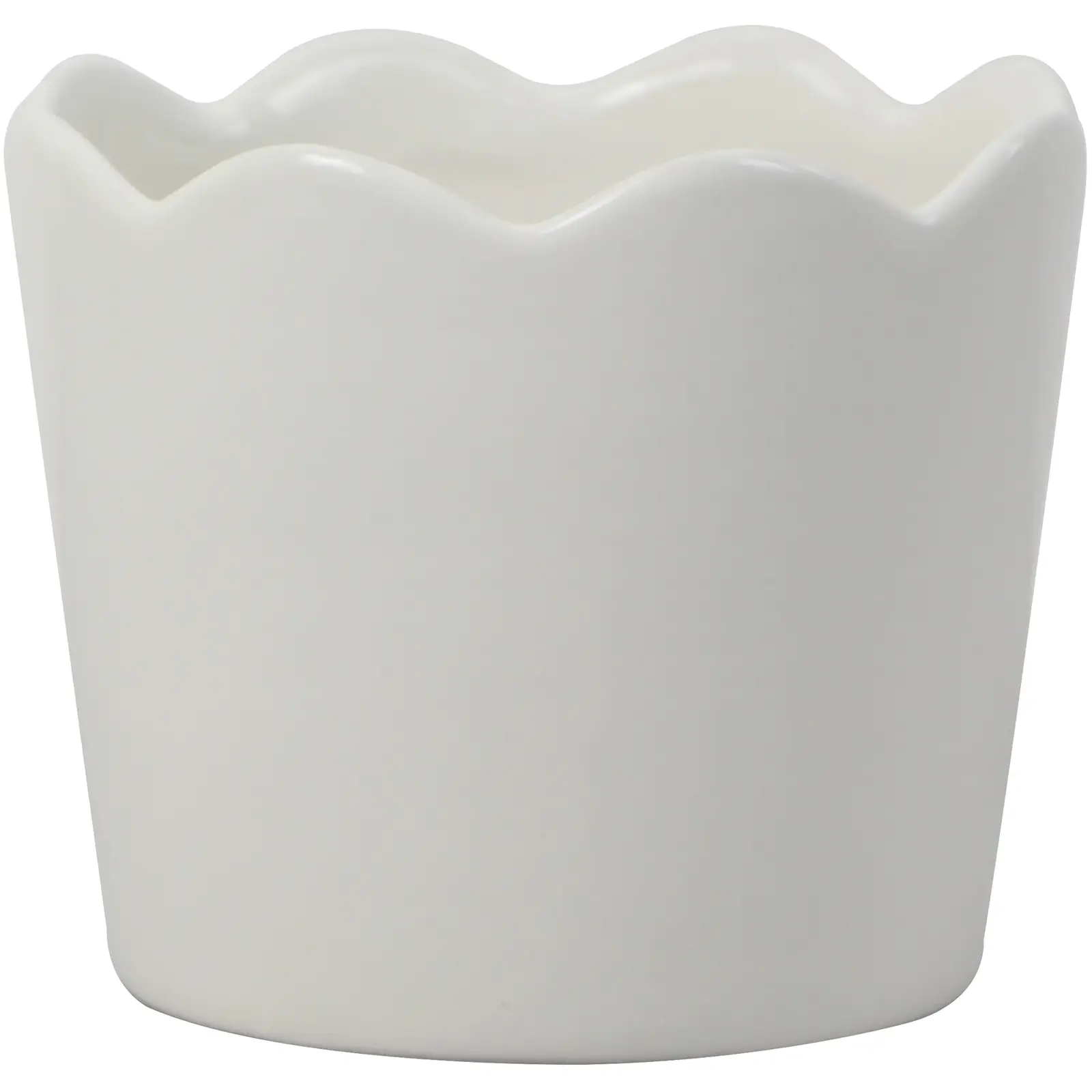 Mainstays 4 in. Scallop White Ceramic Round Planter
