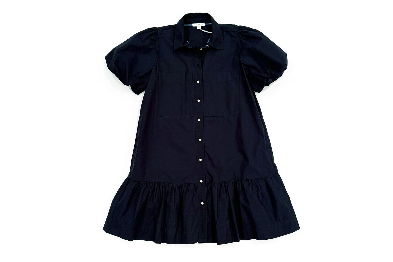 Free Assembly Ruffle Mini Dress with Puff Sleeves