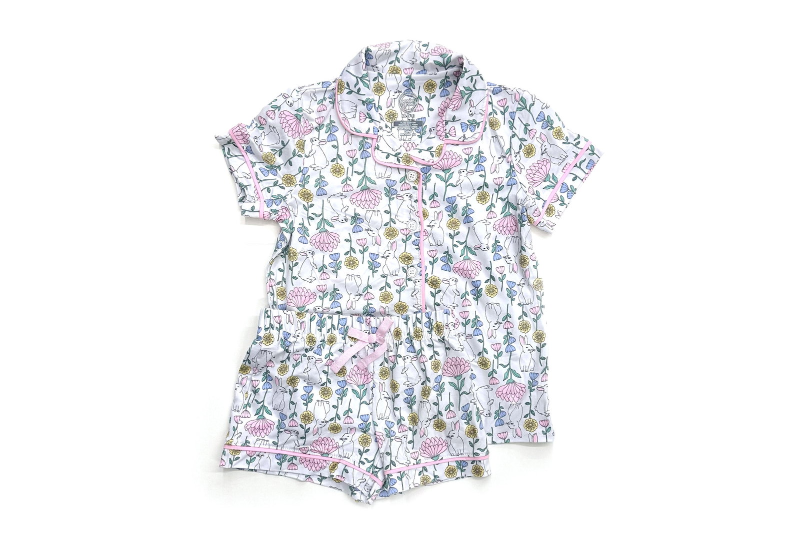 Wonder Nation Girls Button Front Pajama Set