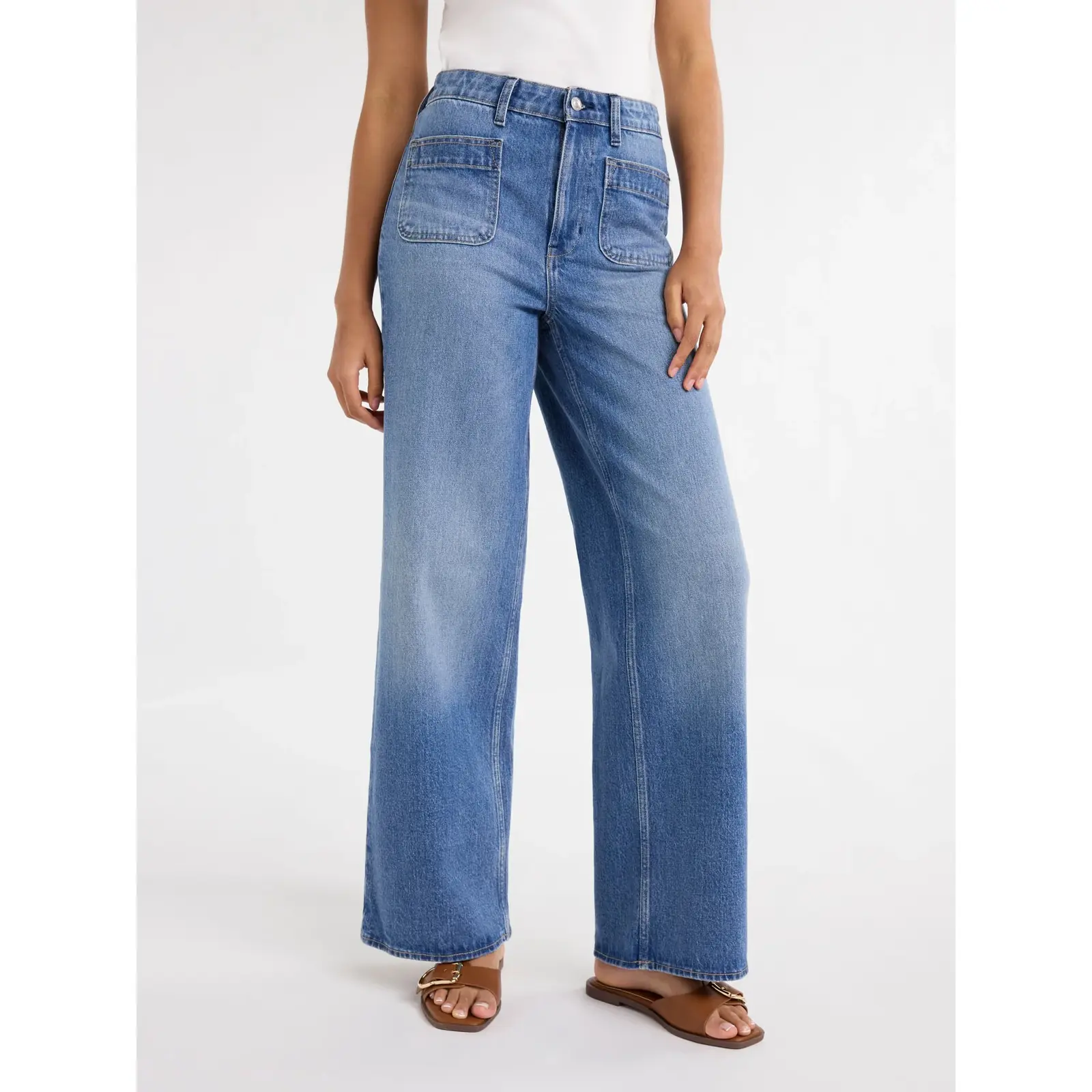 Free Assembly Patch Pocket Wide Leg Jeans - 32” Inseam